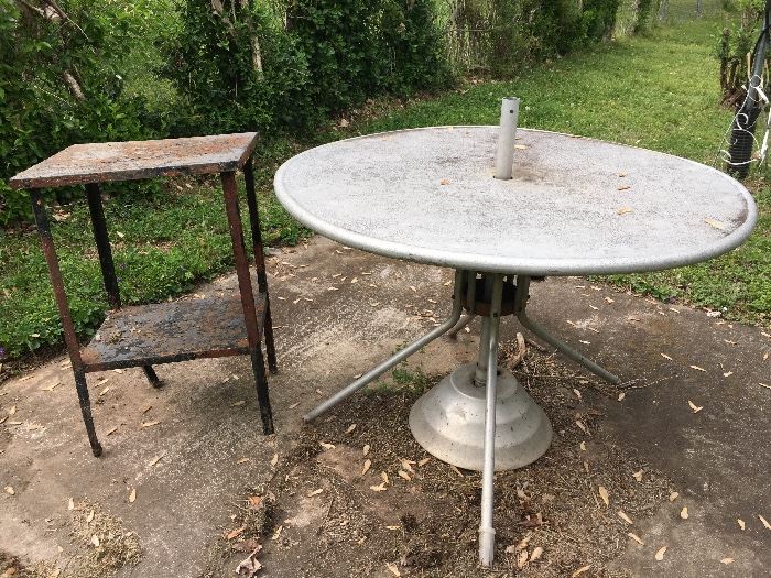 Outdoor items--aluminum patio table.
