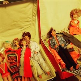 Collection of Vintage Barbie Dolls and Clothes