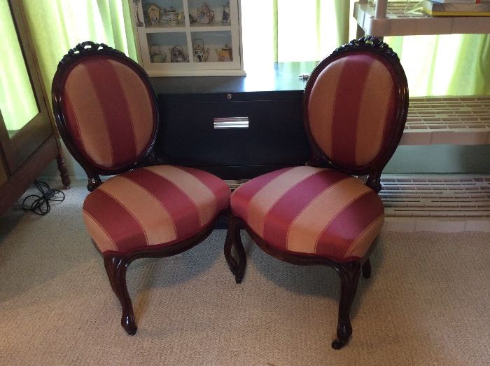 Pair of Victorian parlor chairs