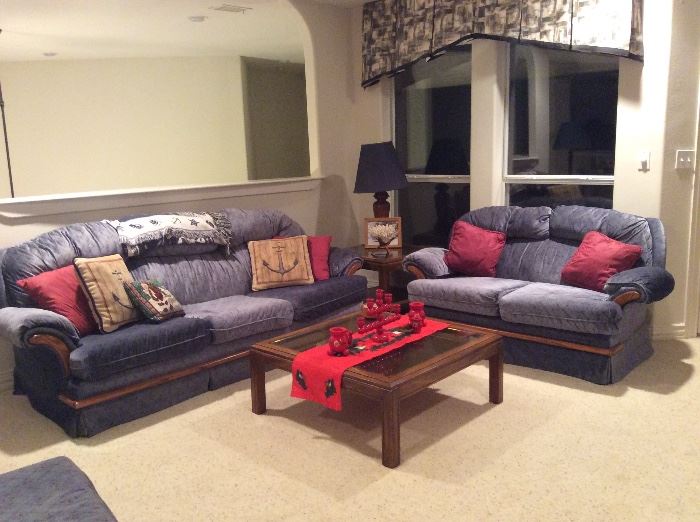 3 piece sleeper sofa set with love seat, chair and ottomon