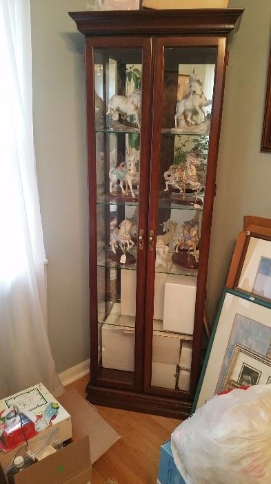 Curio Cabinet with Glass Shelves and Light
