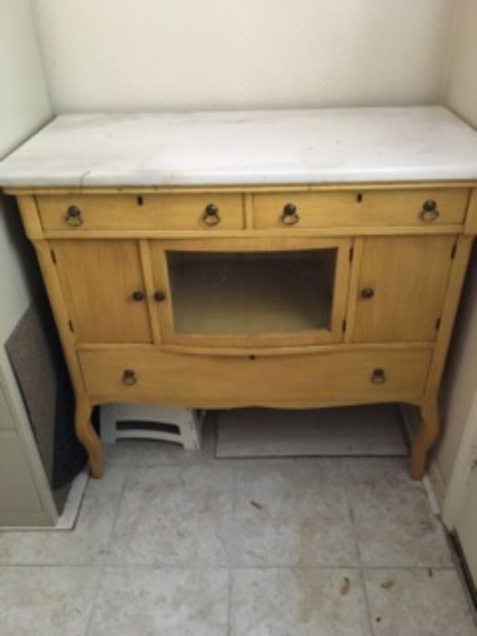 Antique marble top sideboard