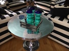 These chrome tables are elegant and versatile
