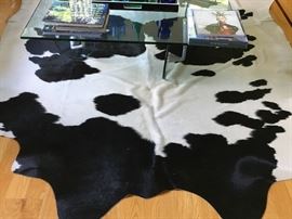 Calf Skin Rug, coffee table not for sale