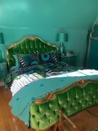 Note that the bed is covered in Marimekko Siirtolapuutarha Green Duvet Set - and Bedding