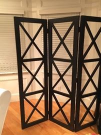 Black geometric room screen
