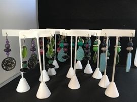 Designer earrings courtesy of our resident artist