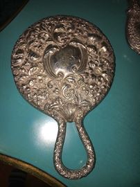 Beautiful Art Deco and Nouveau Sterling Silver Vanity Pieces