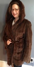 Sheared mink coat with hood and rhinestone bling. Softest thing I have ever felt. 5000.00 retail!!!