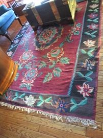 Antique Romanian Kirin hand woven rug.  7' x 10'3"