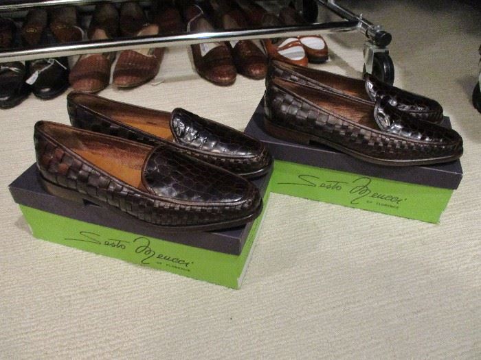 Two pairs of never worn Sesto Meucci woven loafers.  