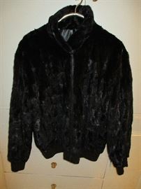 Men's leather & dyed mink reversible coat