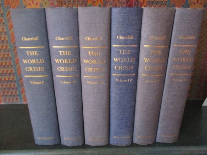 1951 six volume set of "The World Crisis" by Winston Churchill 