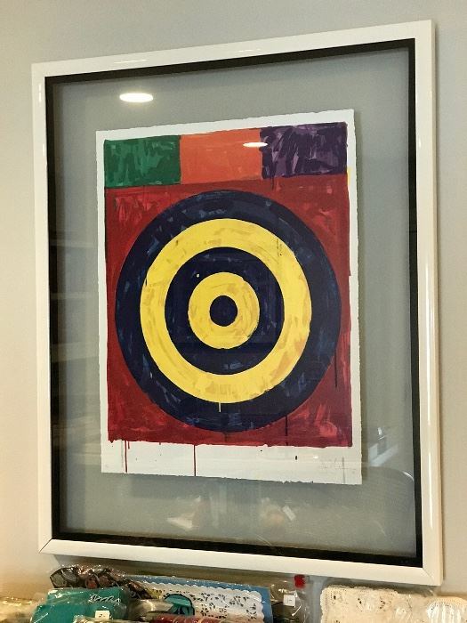 "Target" screenprint by Jasper Johns signed & dated 1974.  Unusual size of 18" x 23".  