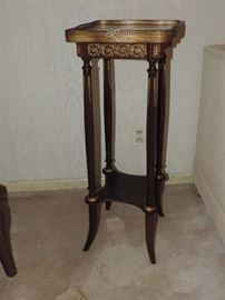 Marble Top / Brass Detail Plant Stand