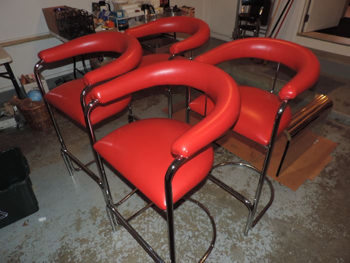 FOUR BAR STOOLS...WE WILL SELL THESE IN PAIRS by MICHIGAN TUBE Circa 1987