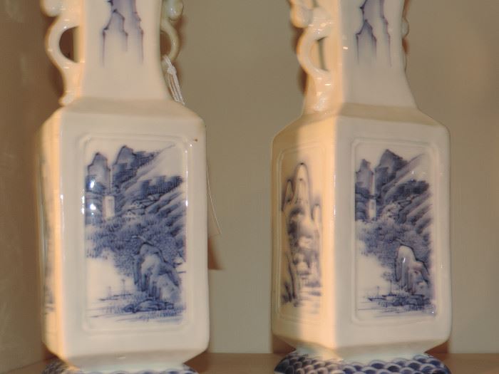 Detail of Panel Sided Vases