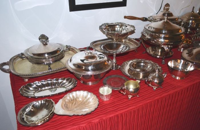 Silver-plate serving pieces