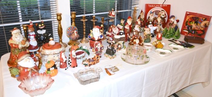 Table of Christmas and Holiday items