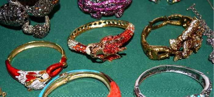 Unusual bird and dragon bracelets