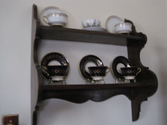 shelf with cups & saucers