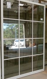 Custom aluminum clad wood, double hung picture window with slope sill, 9 lights