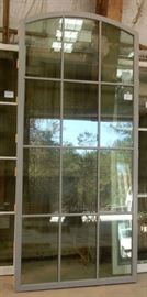 Custom aluminum clad wood, double hung picture window with slop sill & arch top, 12 lights