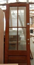 Mahogany door with 4 lights over raised panel