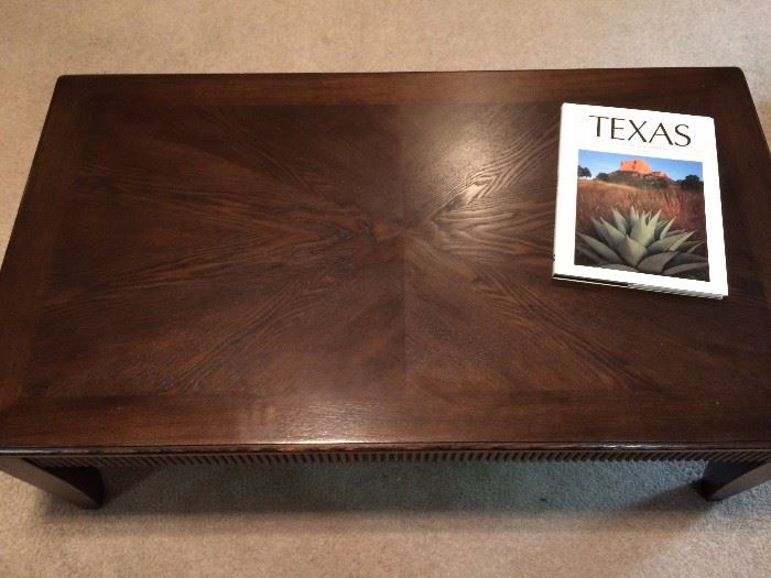 Coffee table with two matching end tables.