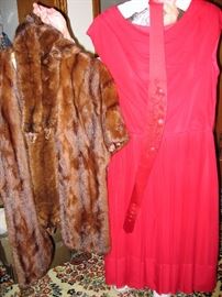 vintage red chiffon dress minks