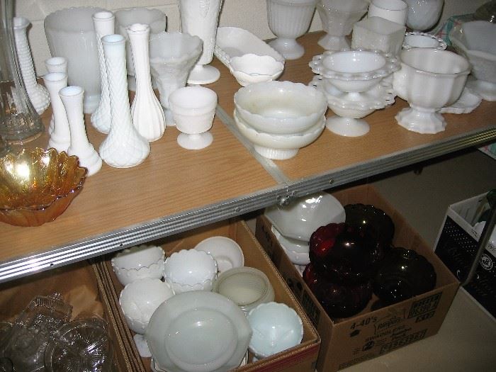 Milk glass pressed glass collections