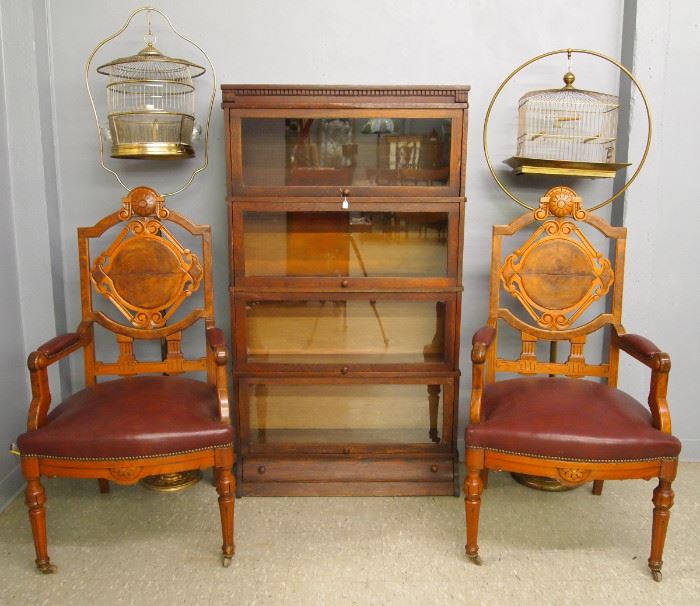 Stacking Bookcase, Pr. Victorian Chairs