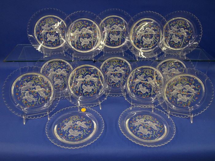 14 Hoya Crystal Cupid Plates