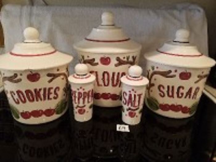 Vintage Cleminsons Hand Painted Canister Set