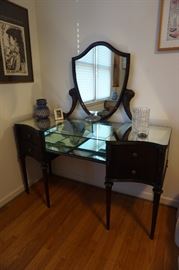 This has the same carved feathers as the dresser-so pretty!