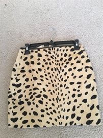 Faux cheetah mini skirt