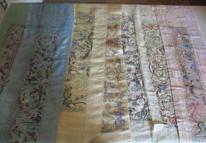 Vintage Chinese embroidered silks