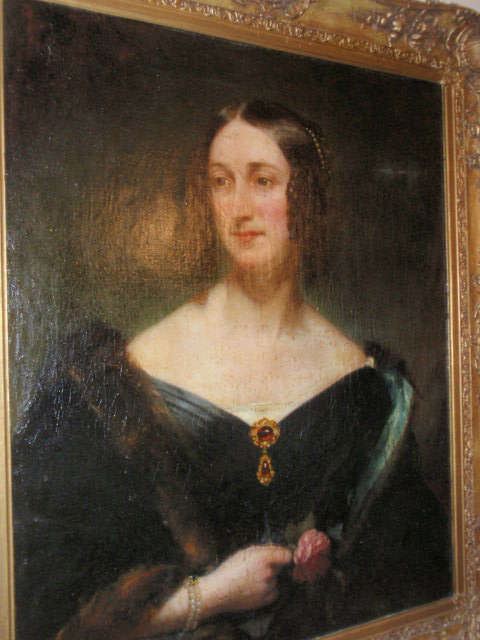 Portrait of Mary Jane Massy Dawson Evelyn wife of George. In carved Giltwood Frames Circa 1800's Artist: Sir Martin Archer Shee