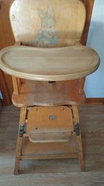 Antique wooden highchair