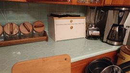 Coffee maker, blender, bread box