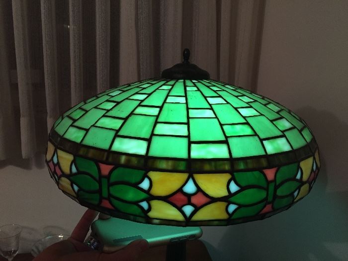 Antique stained glass lamp probably by Wilkinson