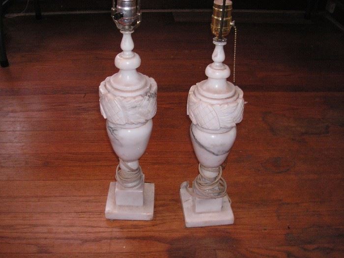 Matching alabaster lamps