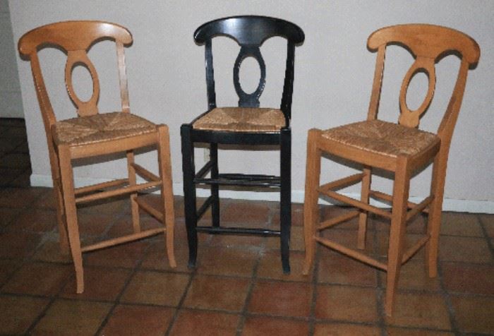 barstools,  also have 3 iron stools not pictured, swivel, and 2 wooden stools