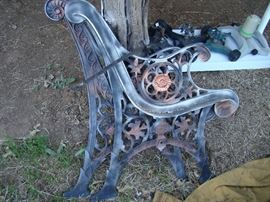 park bench ends with strapping