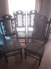 Carved & Caned Dining Chairs