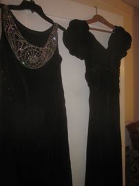Vintage Black Velvet Dresses