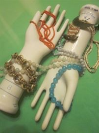Porcelain glove Molds & a few of the many beads
