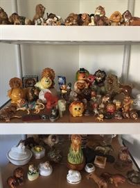 Lion Figurines; Ceramic, Banks, Musical,  Covered, Wood, Glass and Metal.  