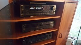 Sony receiver, tape deck, and CD changer