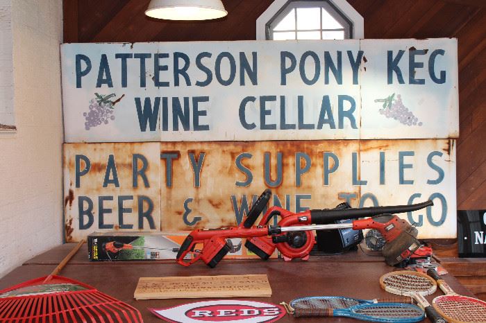 Original Patterson Pony Keg Metal Sign! Comes in 2 peices with mounting hardware.  Each sign measures 8 ft x 2 ft This is a local rare find!
